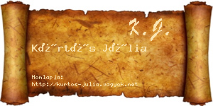 Kürtös Júlia névjegykártya